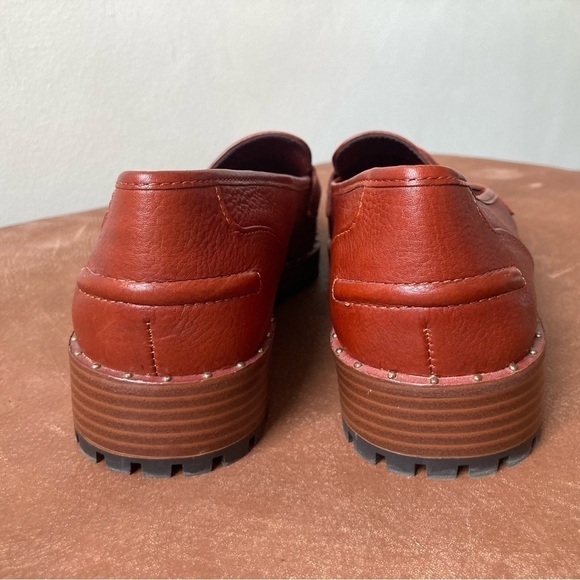 Vince Camuto | Golinda Oxblood Leather Studded Lug Sole Loafers - Picture 4 of 6